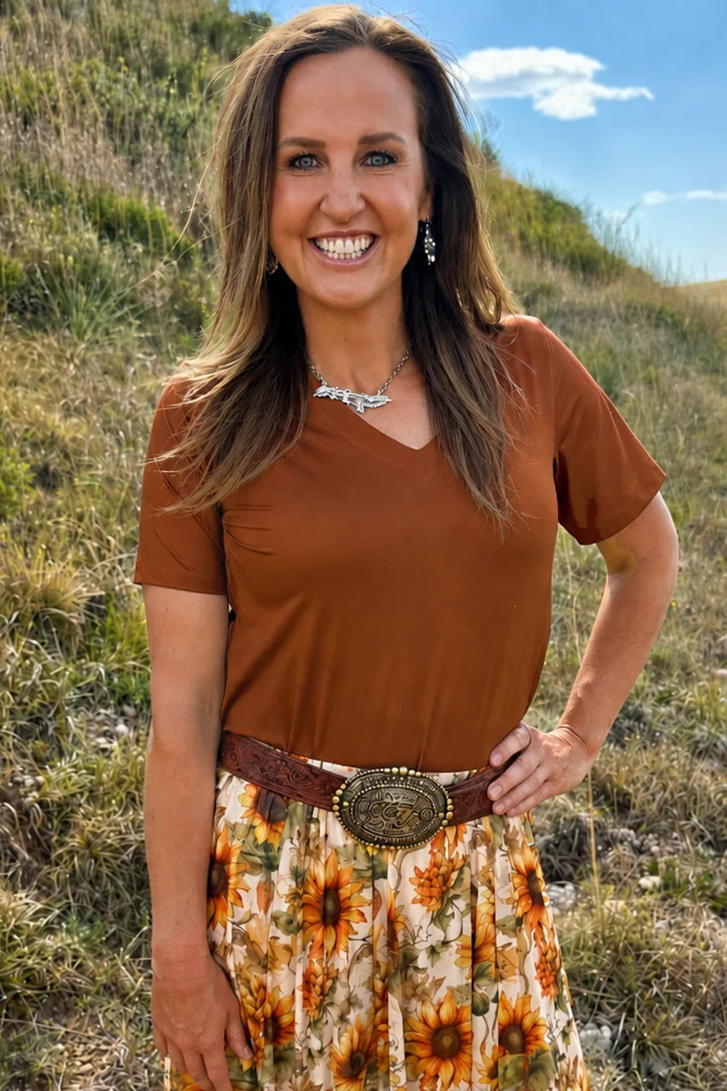 Sterling Staple Top - saddle