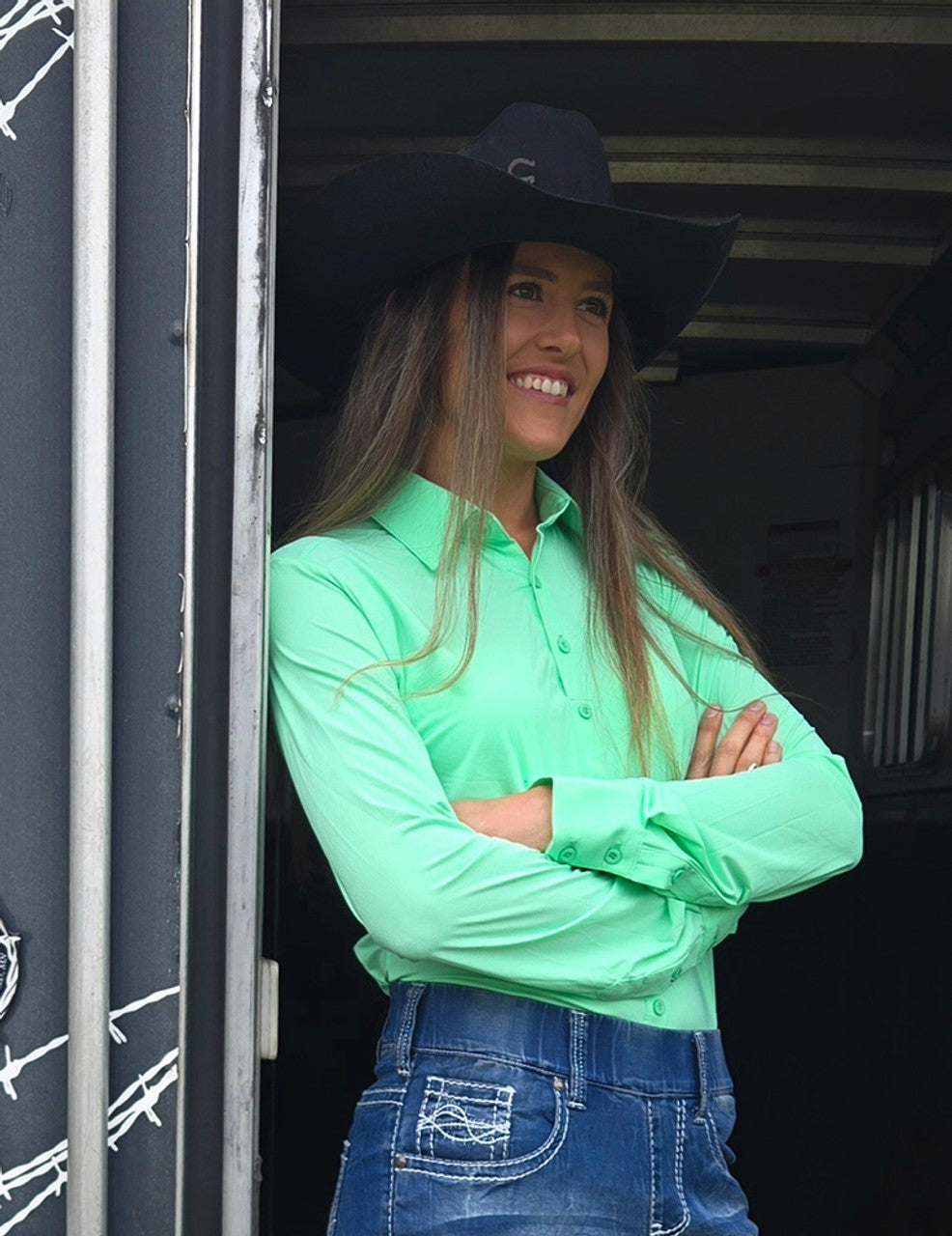 Pullover Button Up (Mint Breathe Lightweight Stretch)
