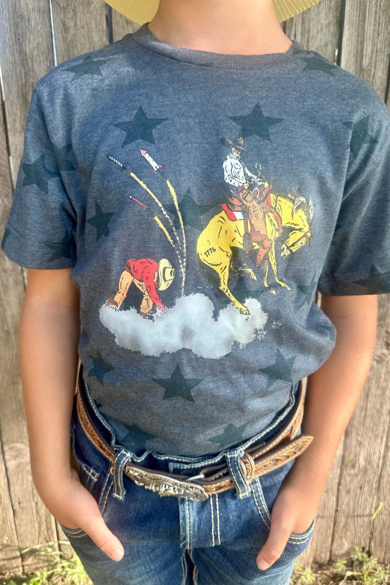 BOLD STRIPES AND BRIGHT STARS KIDS TEE