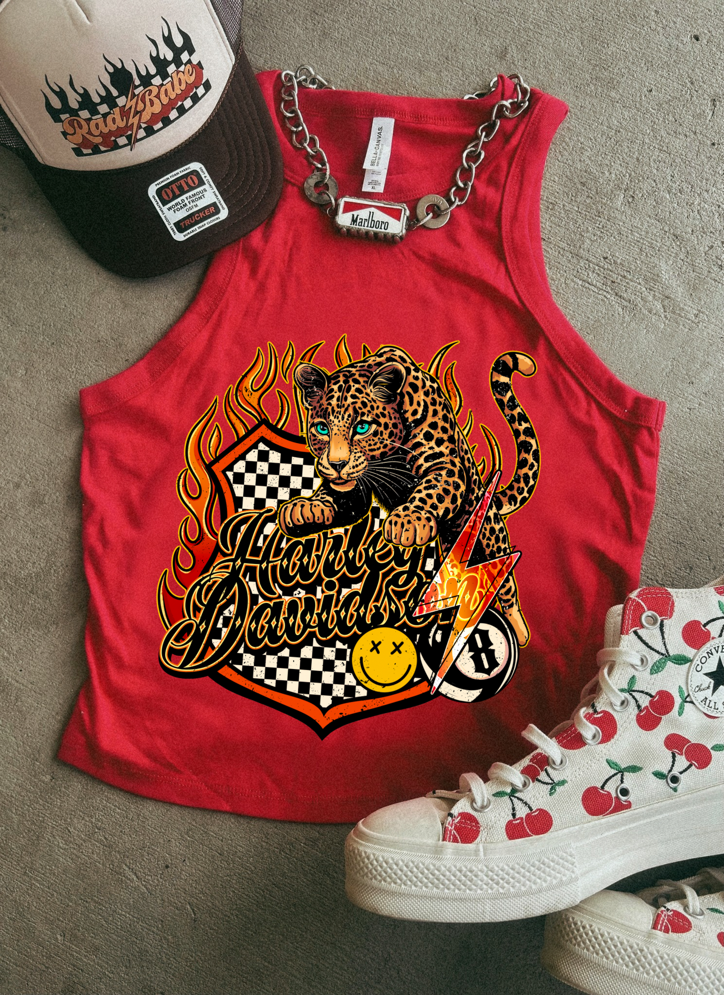 HD Leopard Ribbed Racer Tank