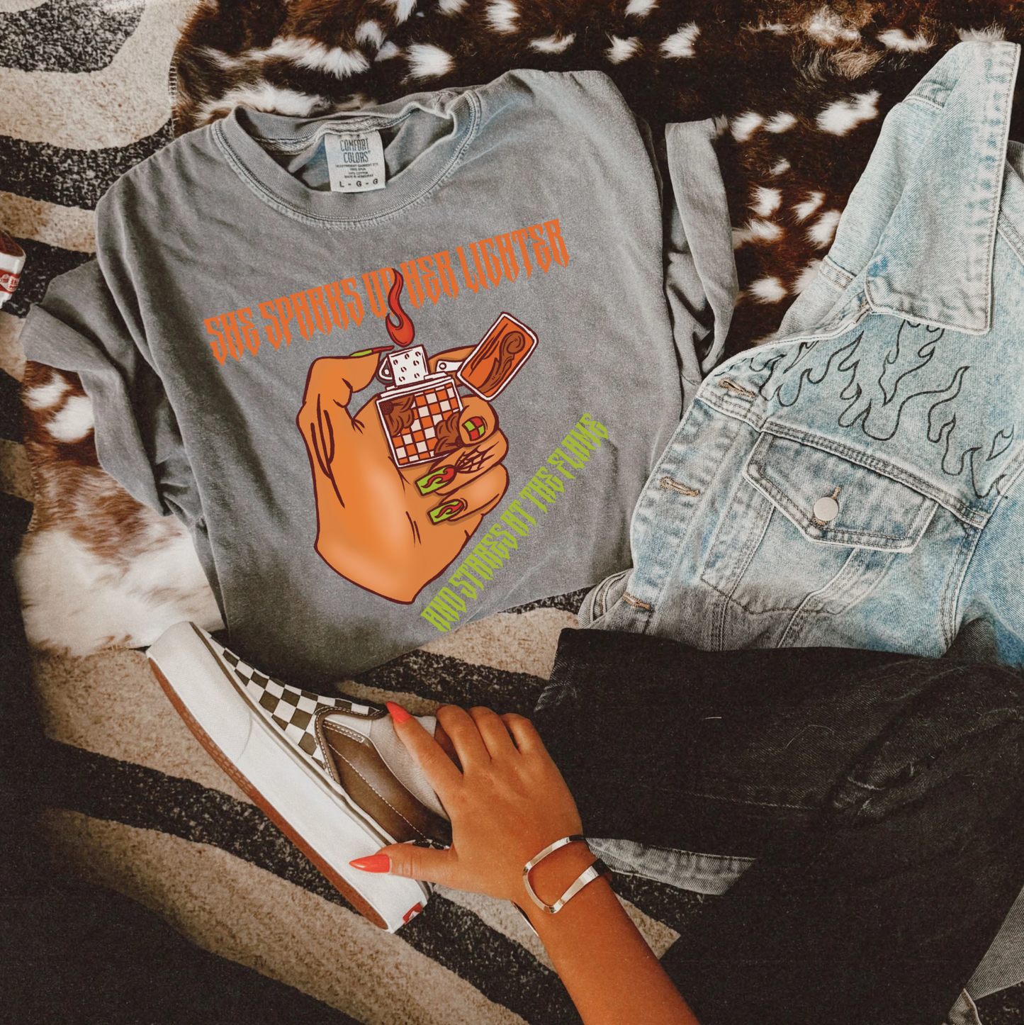 Sparks up her Lighter Tee