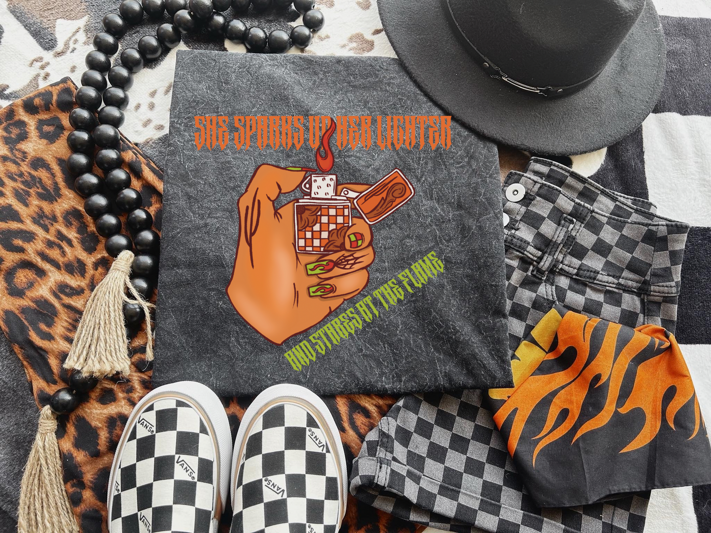 Sparks up her Lighter Tee