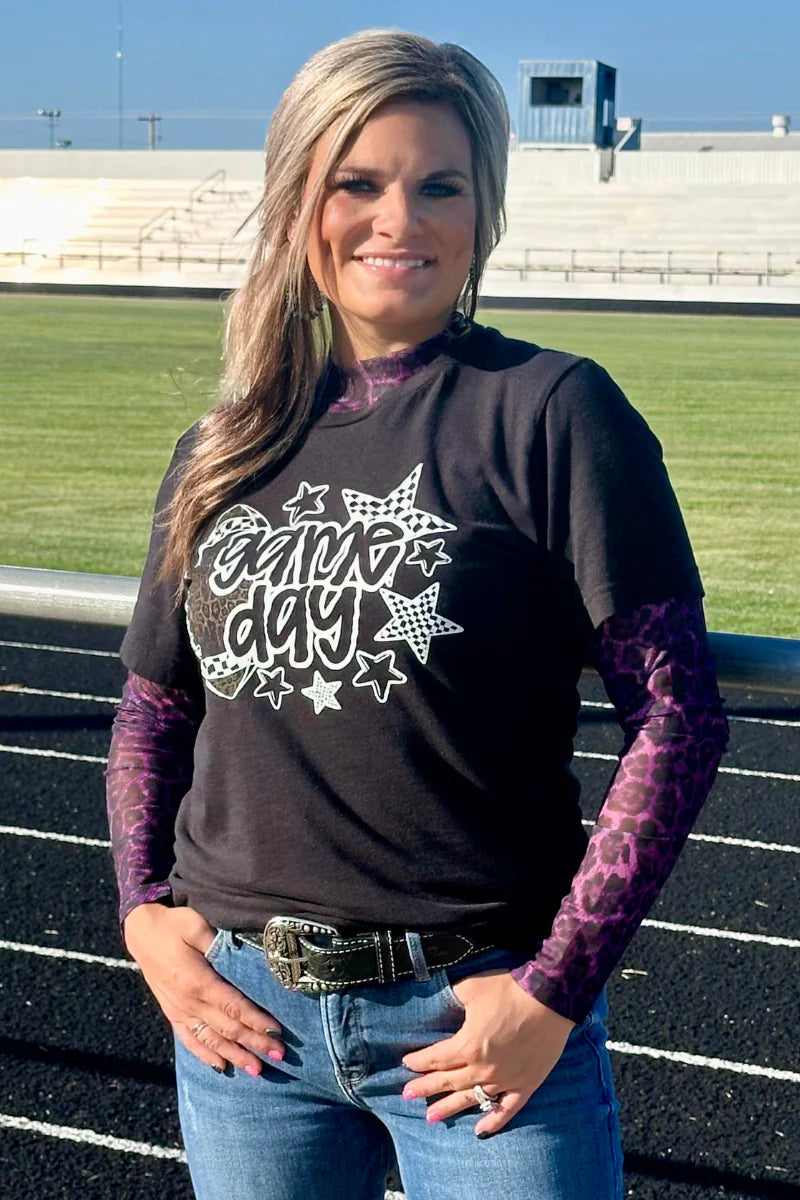Sideline spirit Mesh top purple