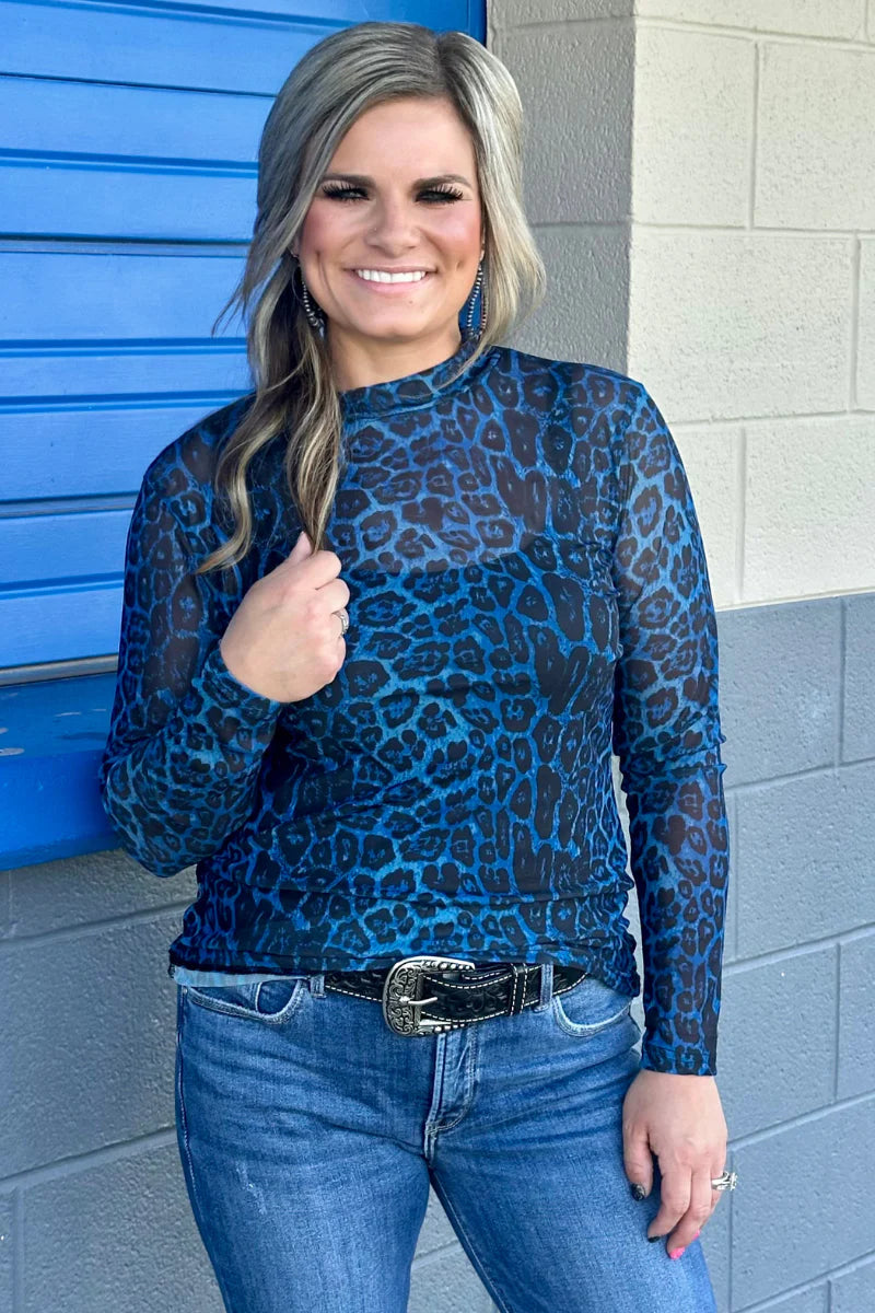 Sideline spirit Mesh top Blue