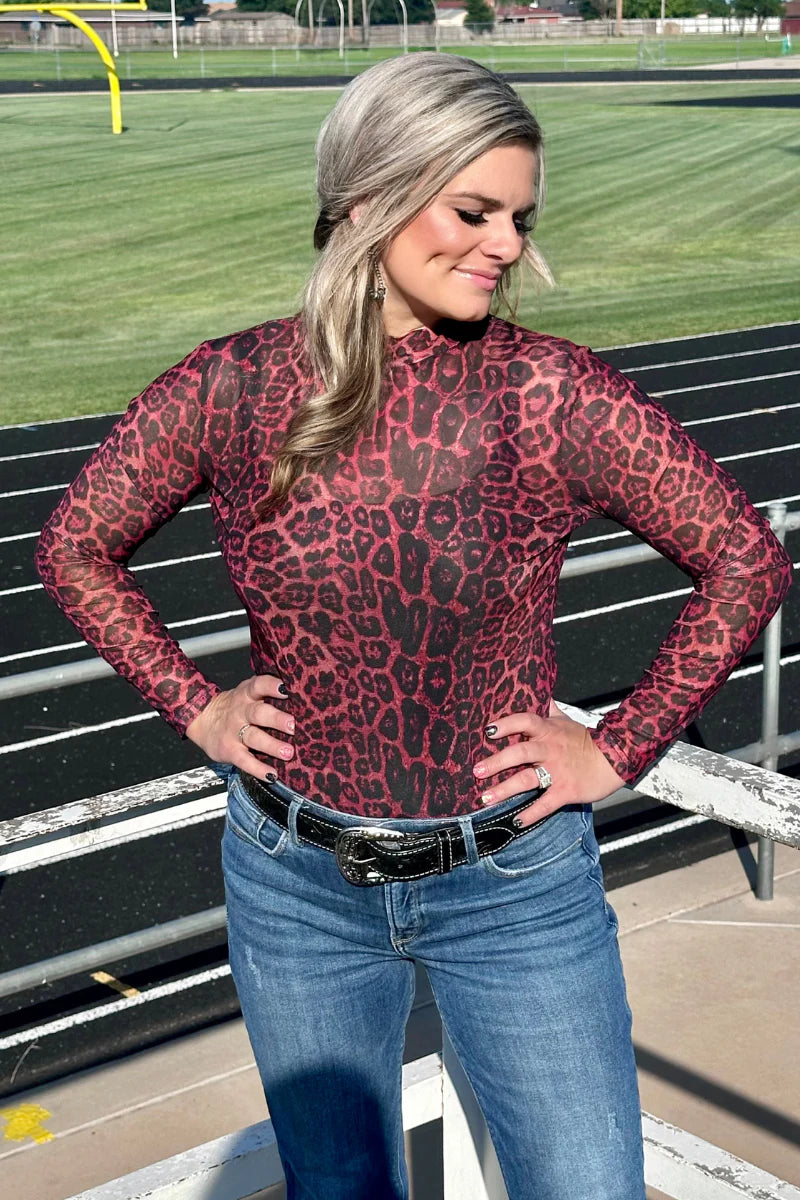 Sideline spirit Mesh top Maroon