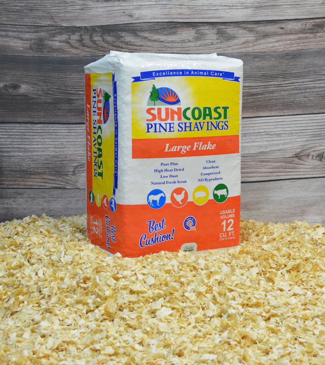 SUNCOAST® PINE SHAVINGS 12 CU FT Large Flake Bag - ASERRIN