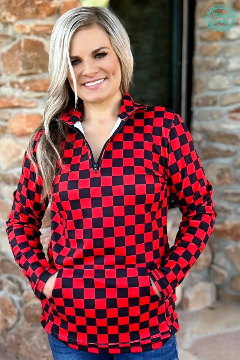 Pep Rally Pullover black and red