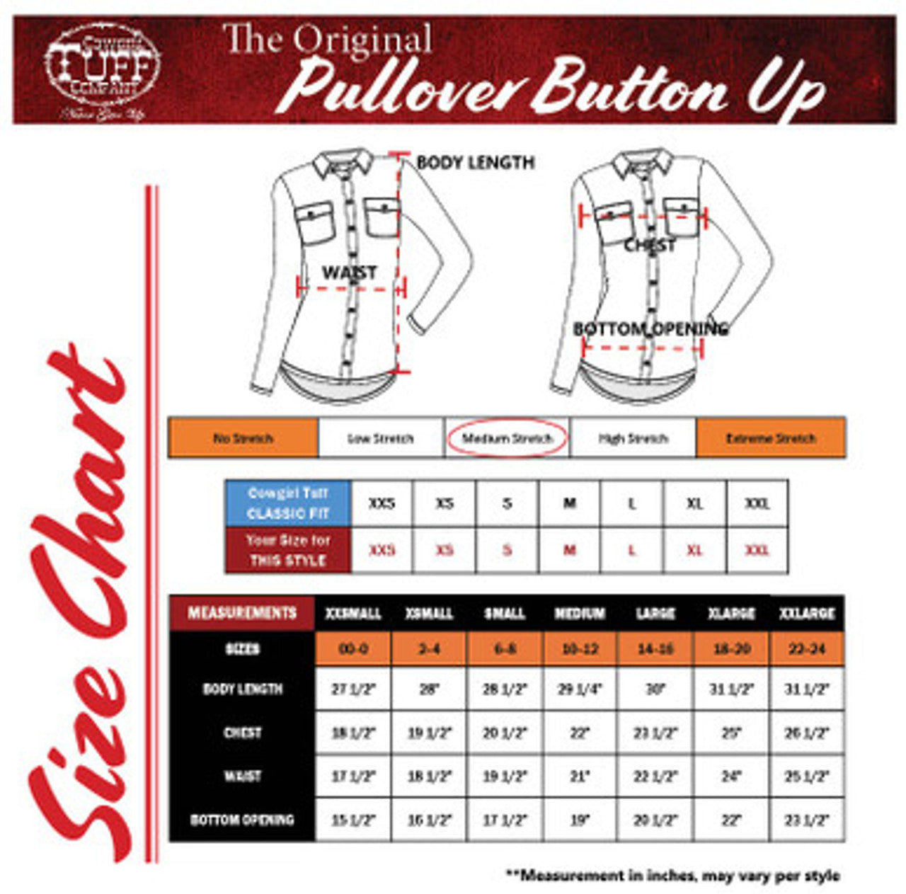 Pullover Button Up (Black-Red Metallic Mid-Weight Stretch Jersey) Cowgirl Tuff