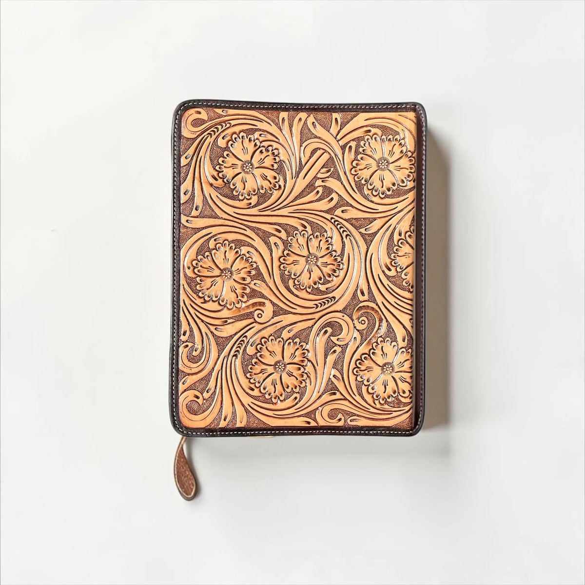 DIAMOND COWHIDE & TOOLED LEATHER BIBLE COVER