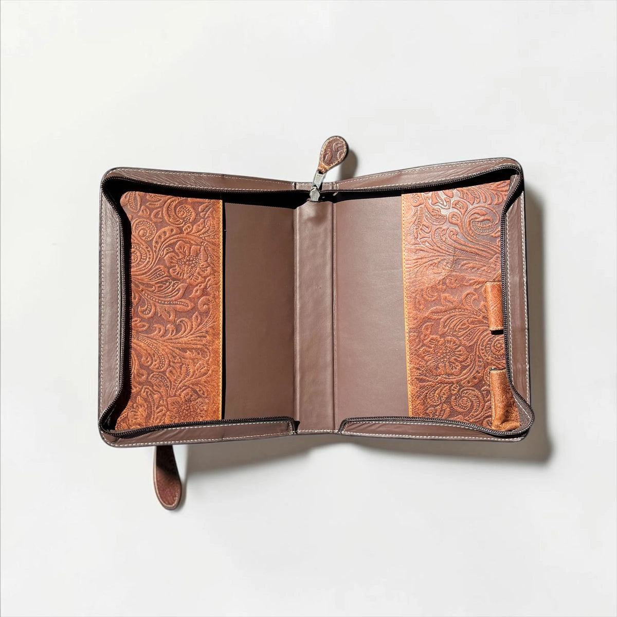 TURQUOISE TOOLED LEATHER & COWHIDE BIBLE COVER