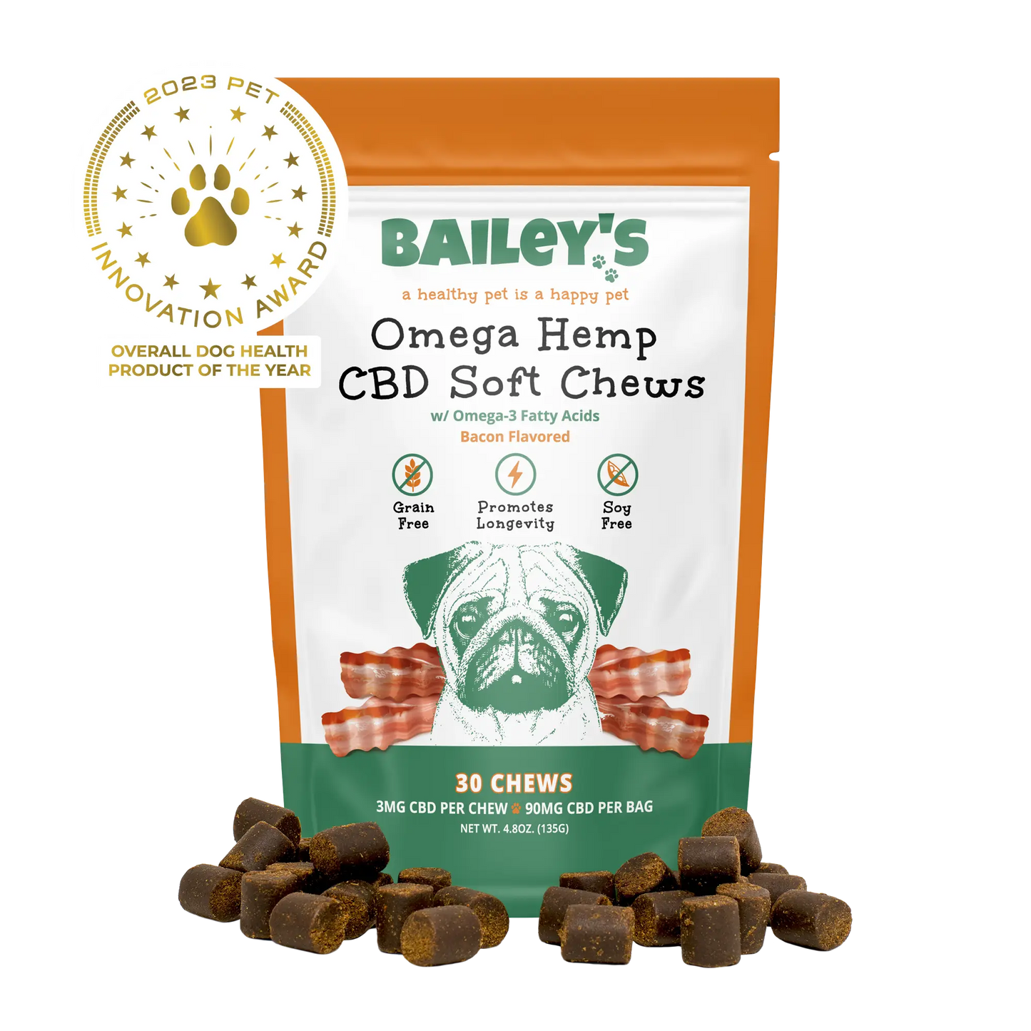 Omega Hemp CBD Soft Chews - 30 count Bag