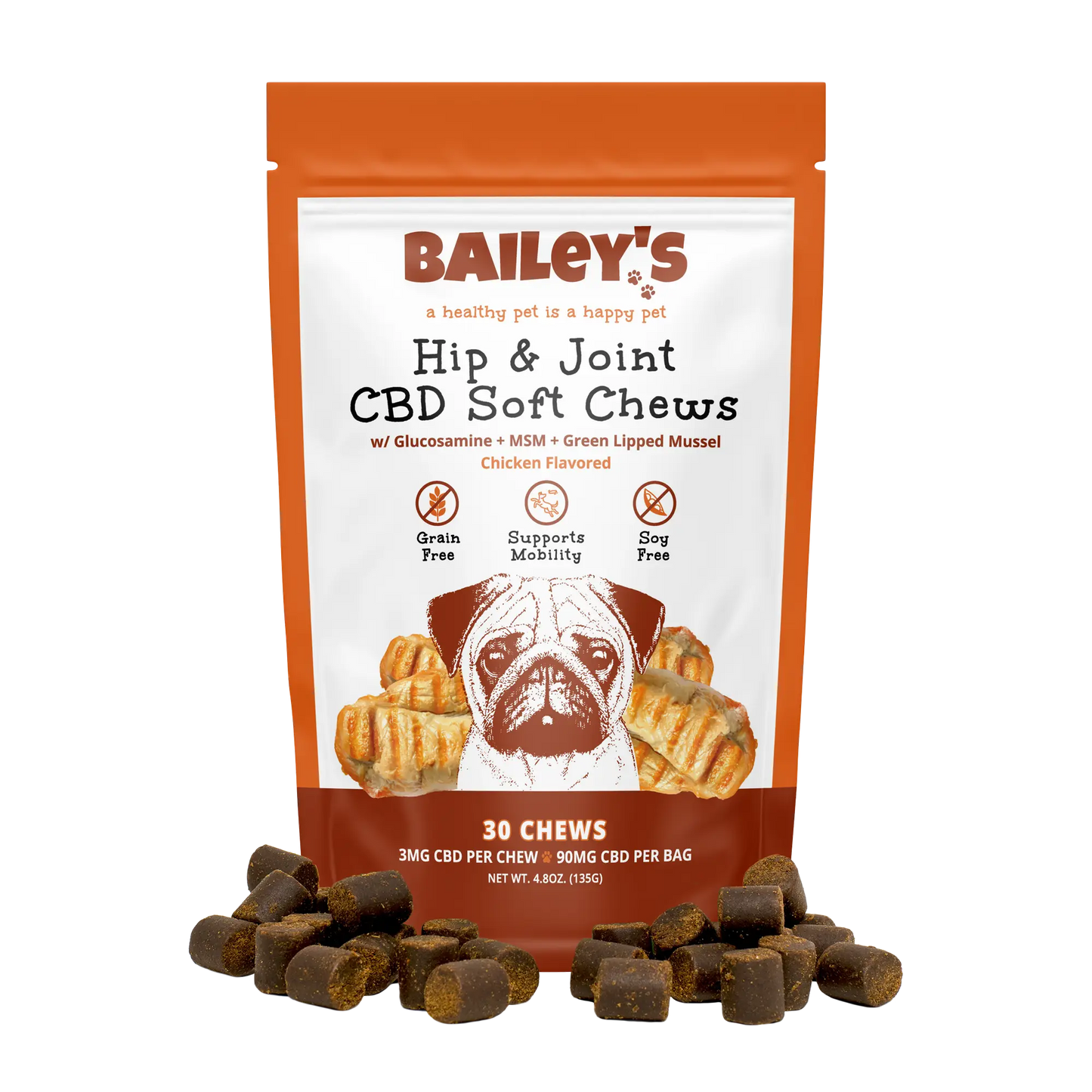 Hip & Joint CBD Soft Chews - 30 Count Bag