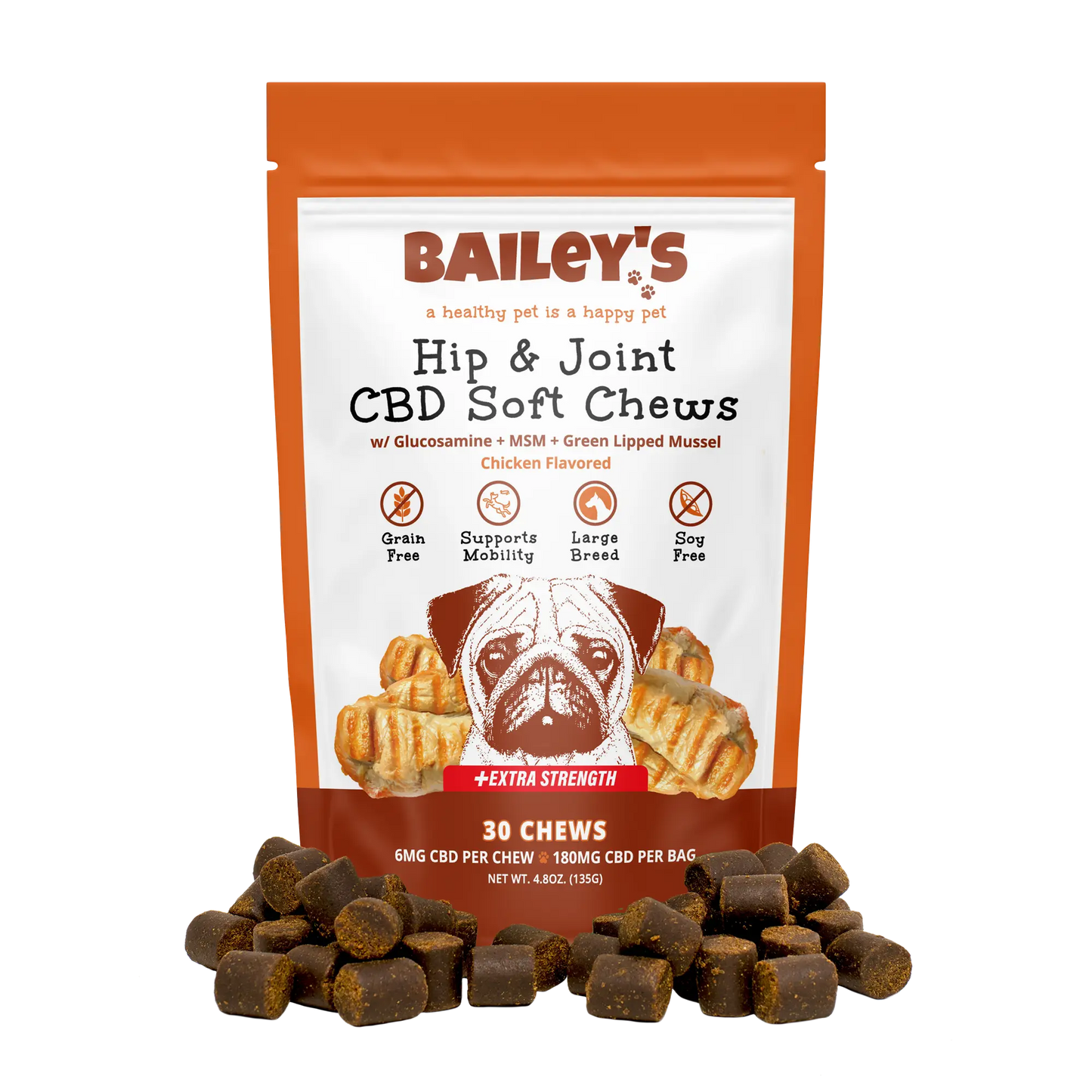 Hip & Joint CBD Soft Chews - Extra Strength Large Breed - 30 Count Bag