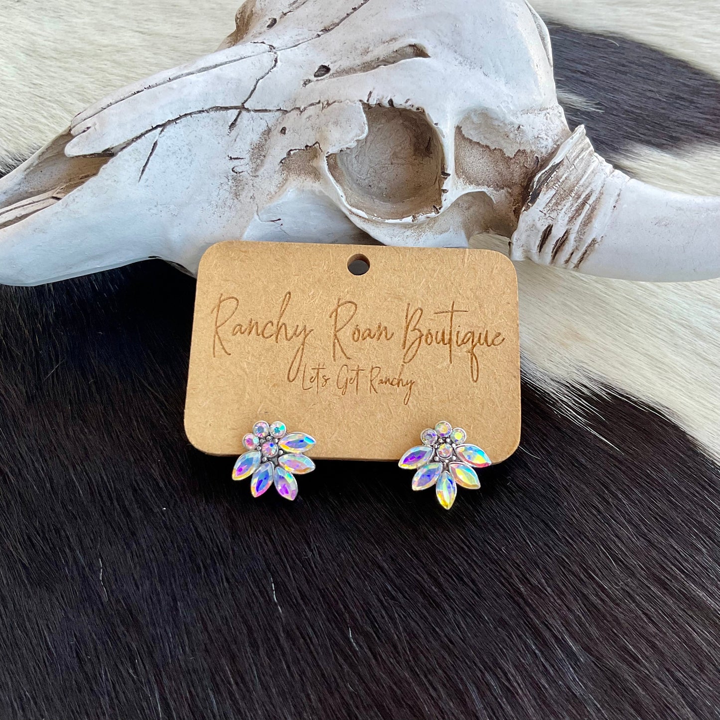 Western Boujee Style Stone Stud Earrings