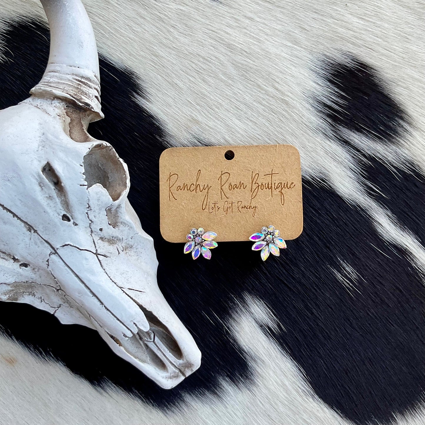Western Boujee Style Stone Stud Earrings