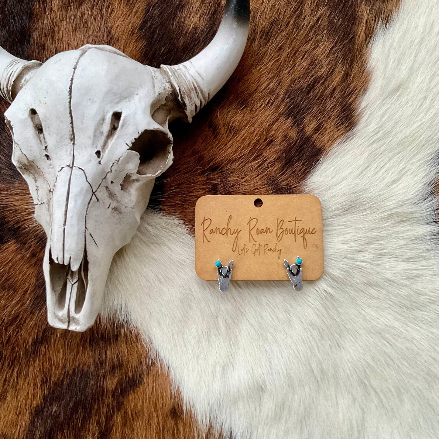 Western Horse Head Stud Earrings