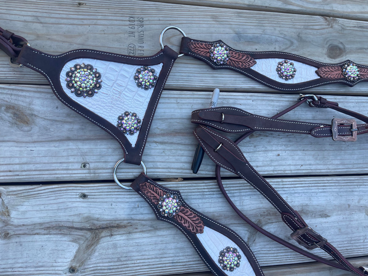 Made to Order Western Tack Set - White, Gladiator (BHT011)
