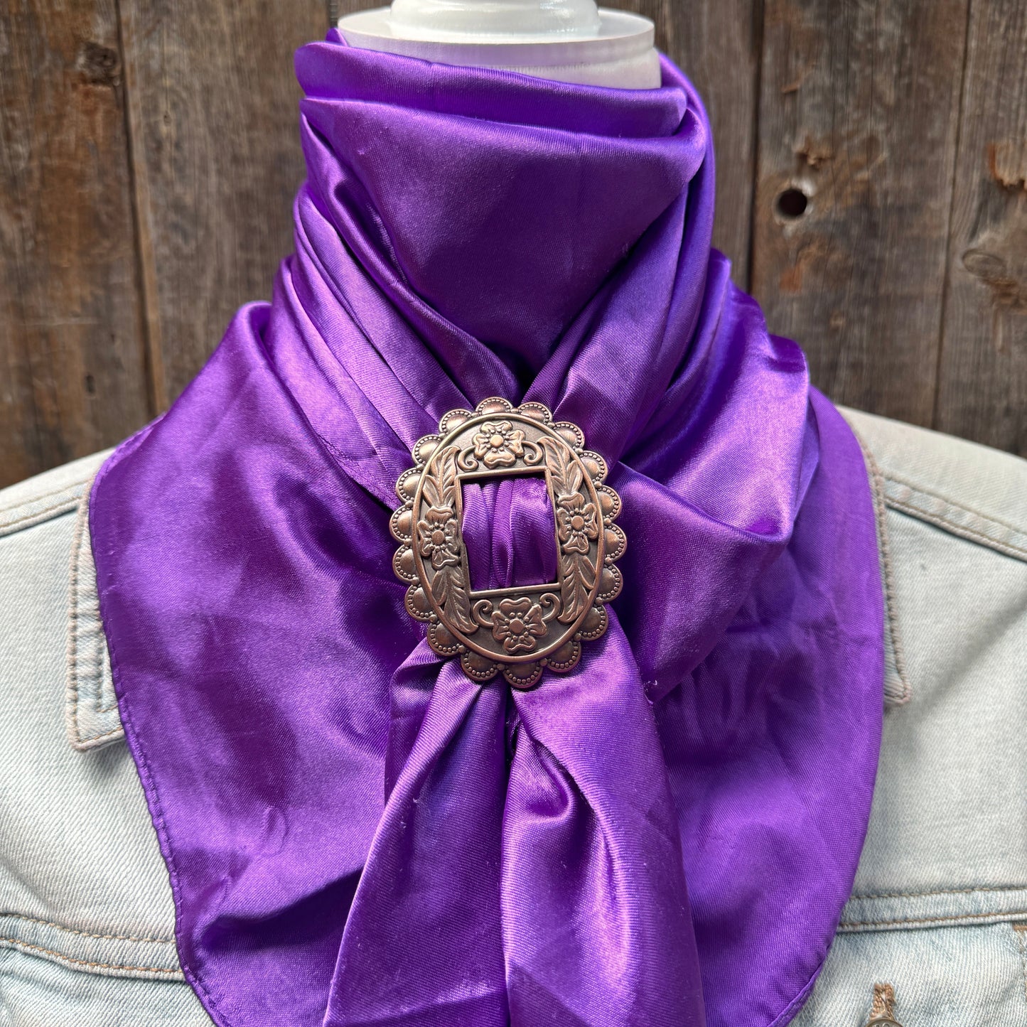 35X35" Solid Purple Wild Rag / Scarf WRS1 - Buckle Wild Rag Slides - Assorted