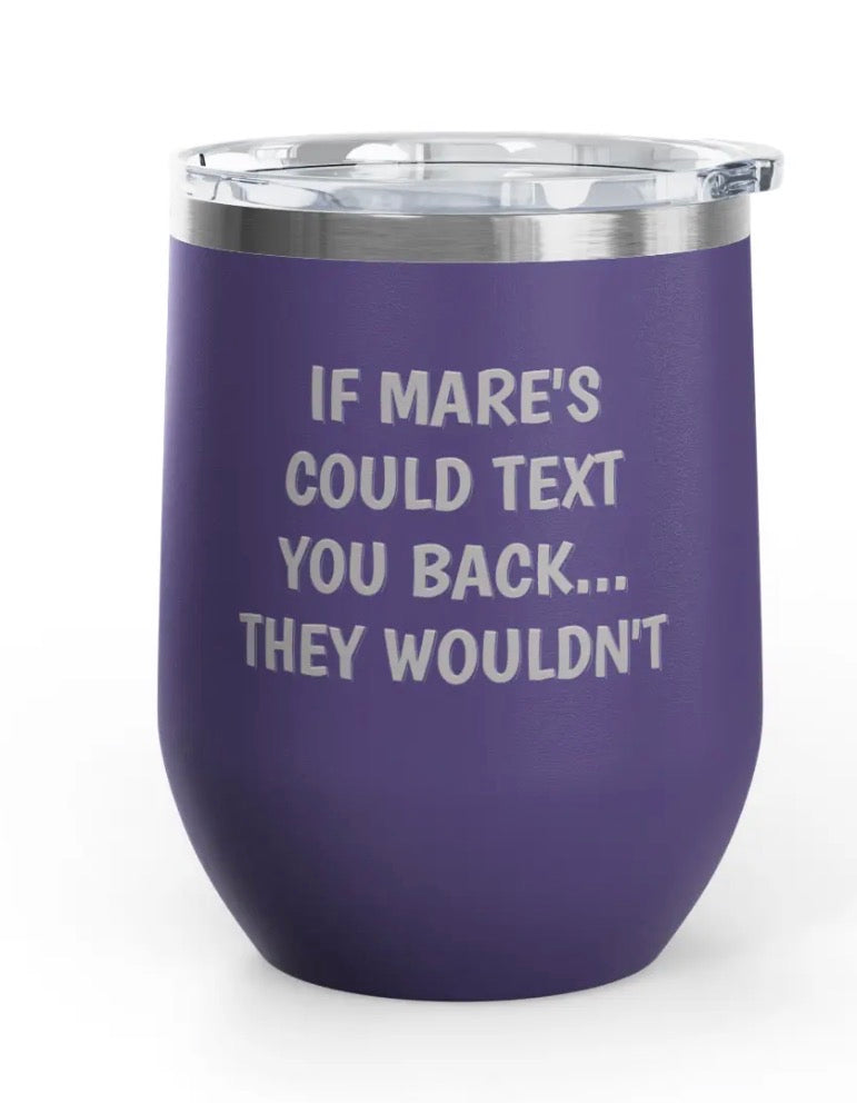Wine Tumblers, 12 oz. - Engraved - Mare's Text