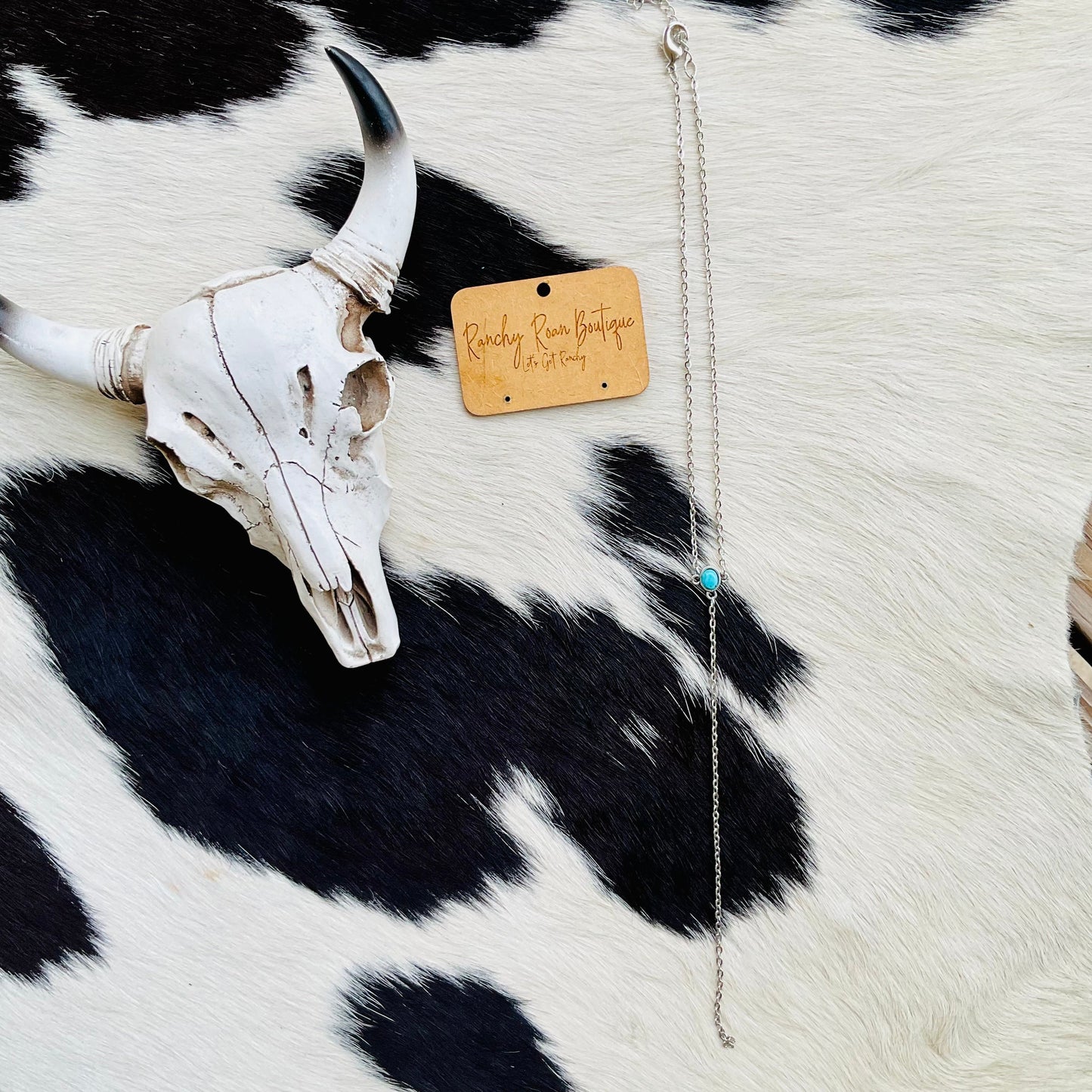 Small Chain & Turquoise Western Boho Necklace