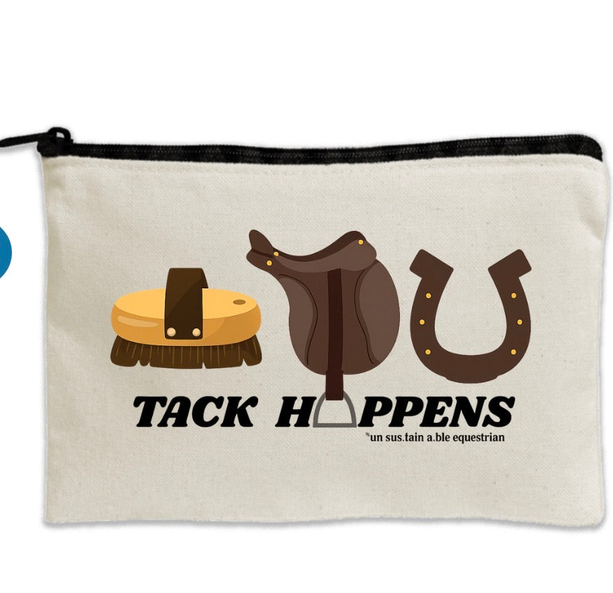 Travel Canvas Zipper Pouch - 8.5" x 11" - Tack Happens