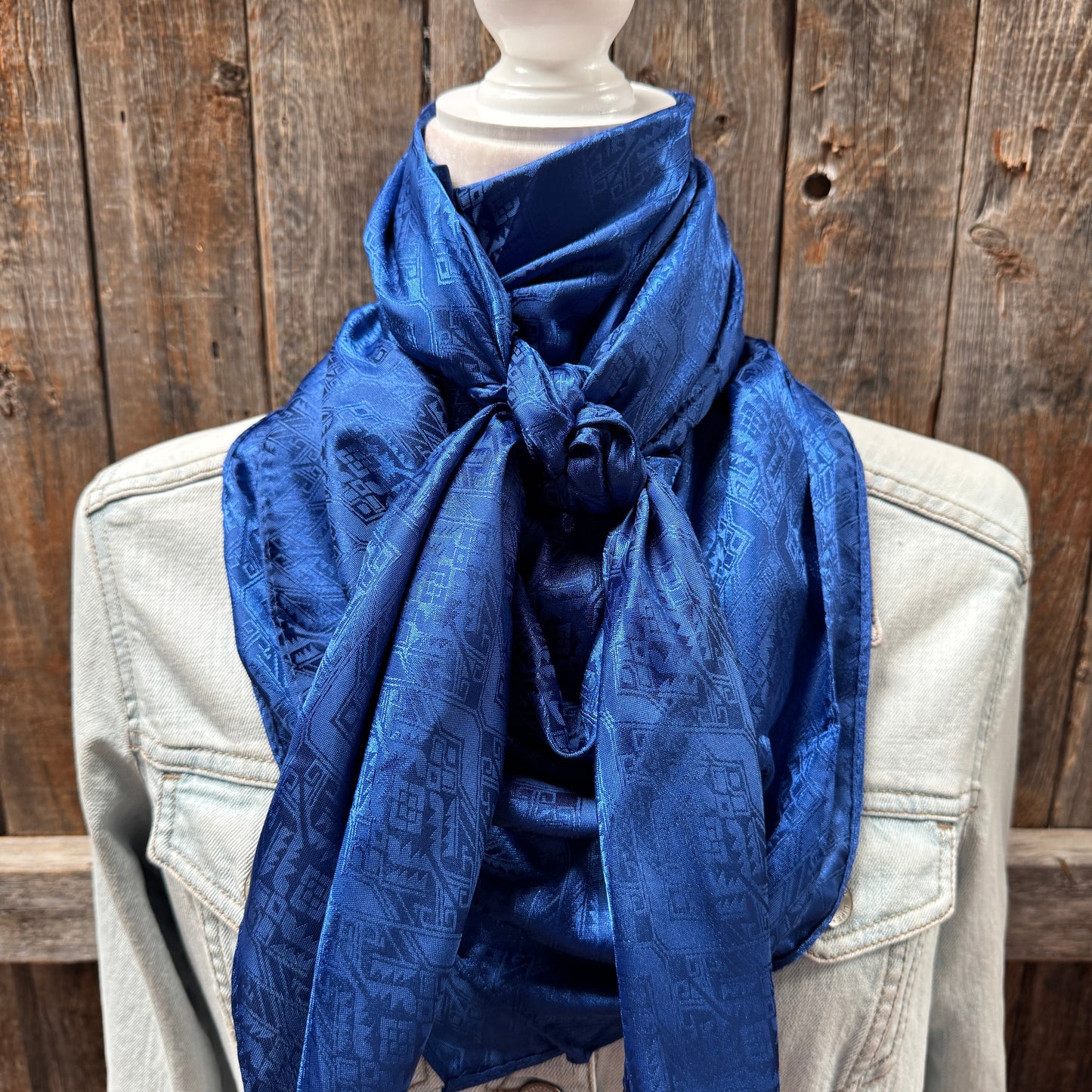 42X42" Cobalt Jacquard XL Wild Rag / Scarf WR3514