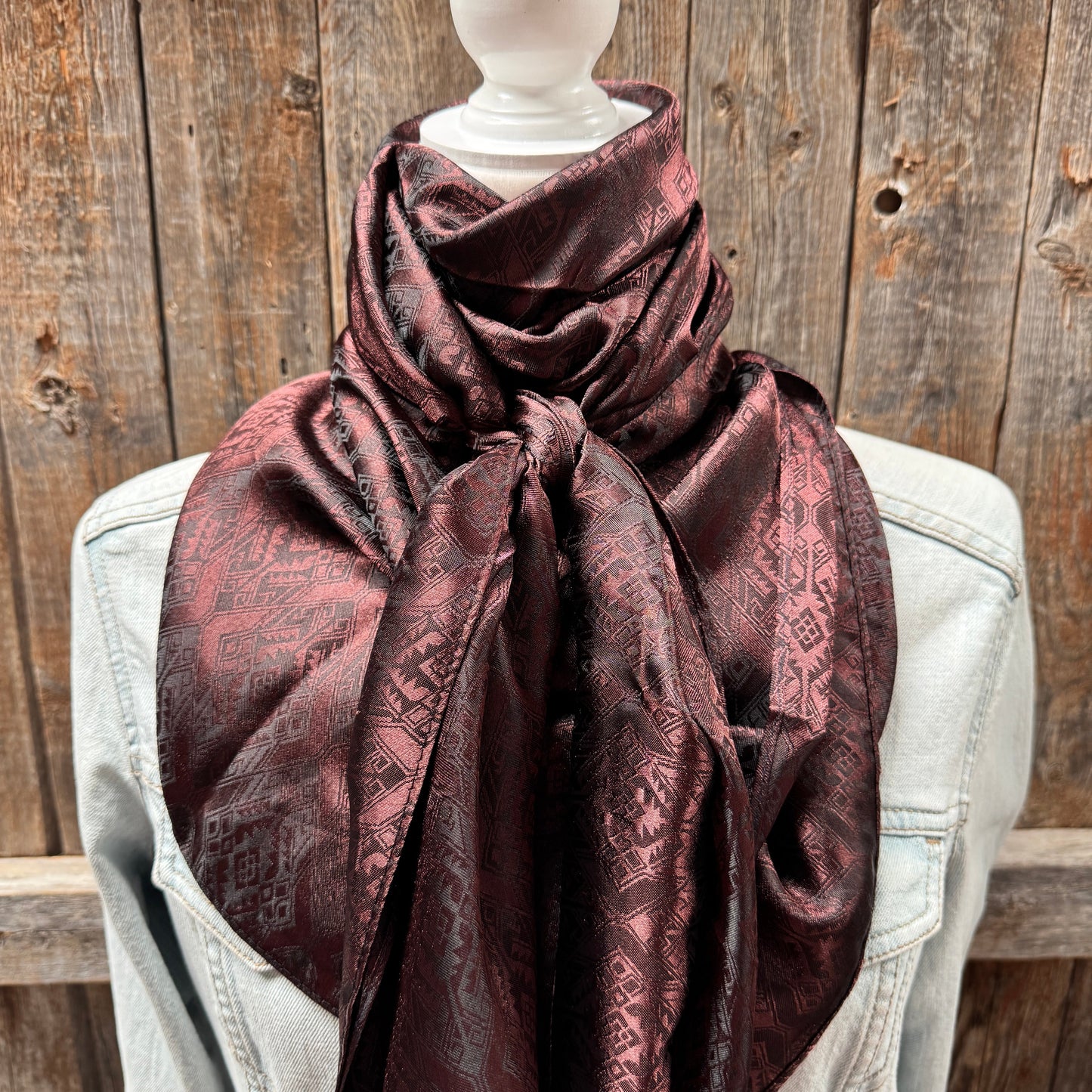 42X42" Brown Jacquard XL Wild Rag / Scarf WR3512