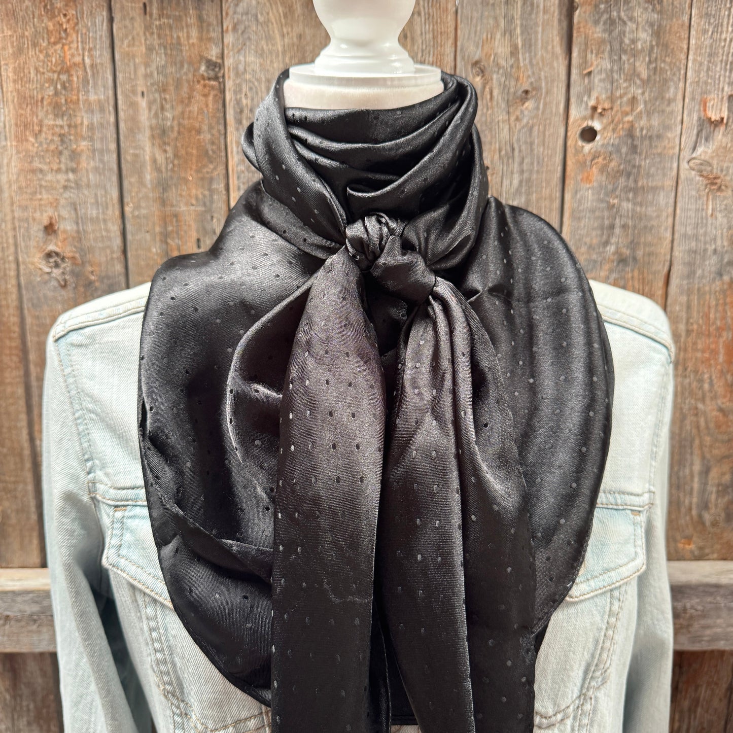 42X42" Black Jacquard XL Wild Rag / Scarf WR3501