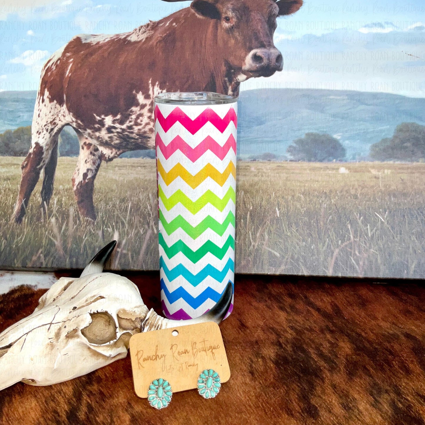 Chevron Neon Shimmer 20 oz Tumbler
