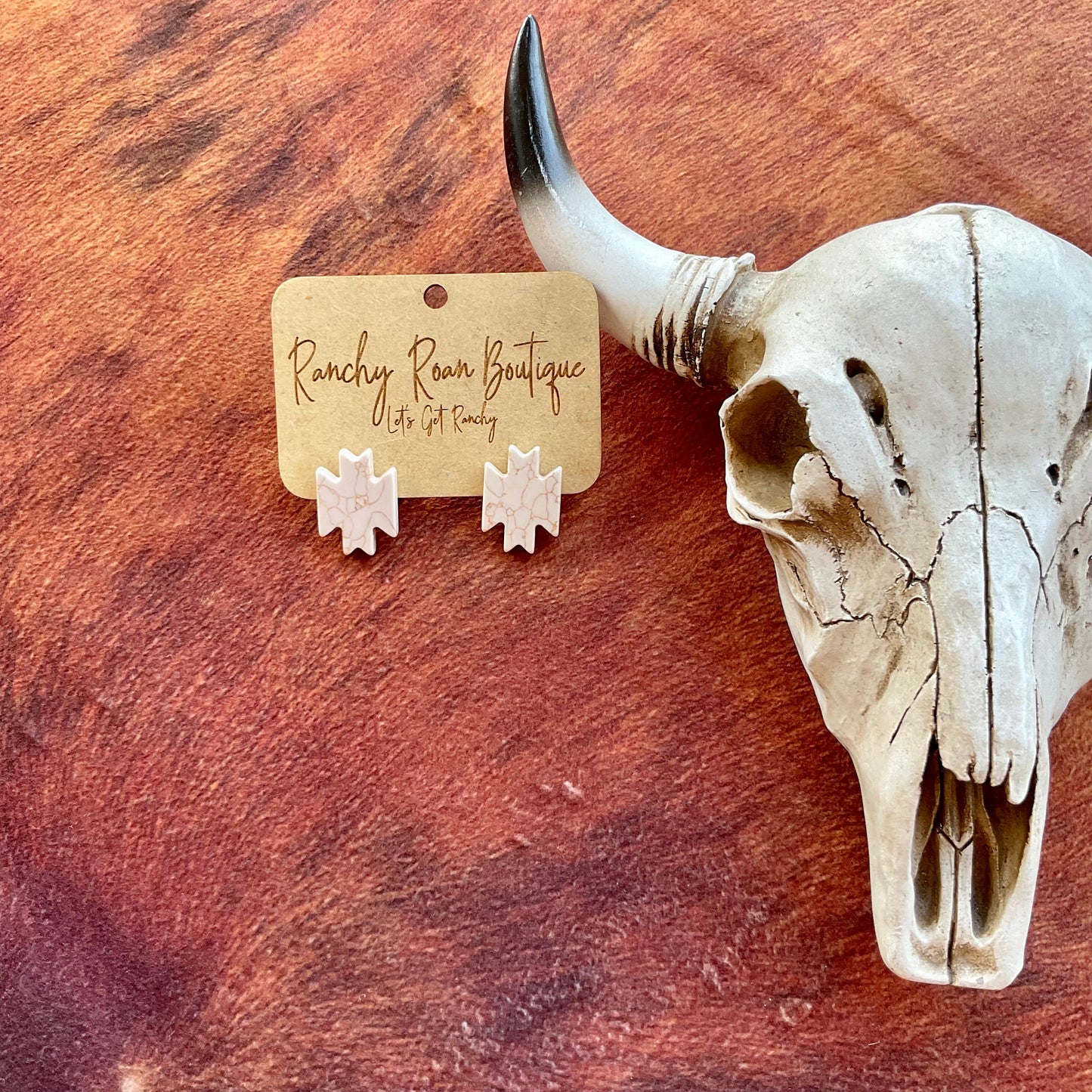 Western Aztec Stud Natural Earrings