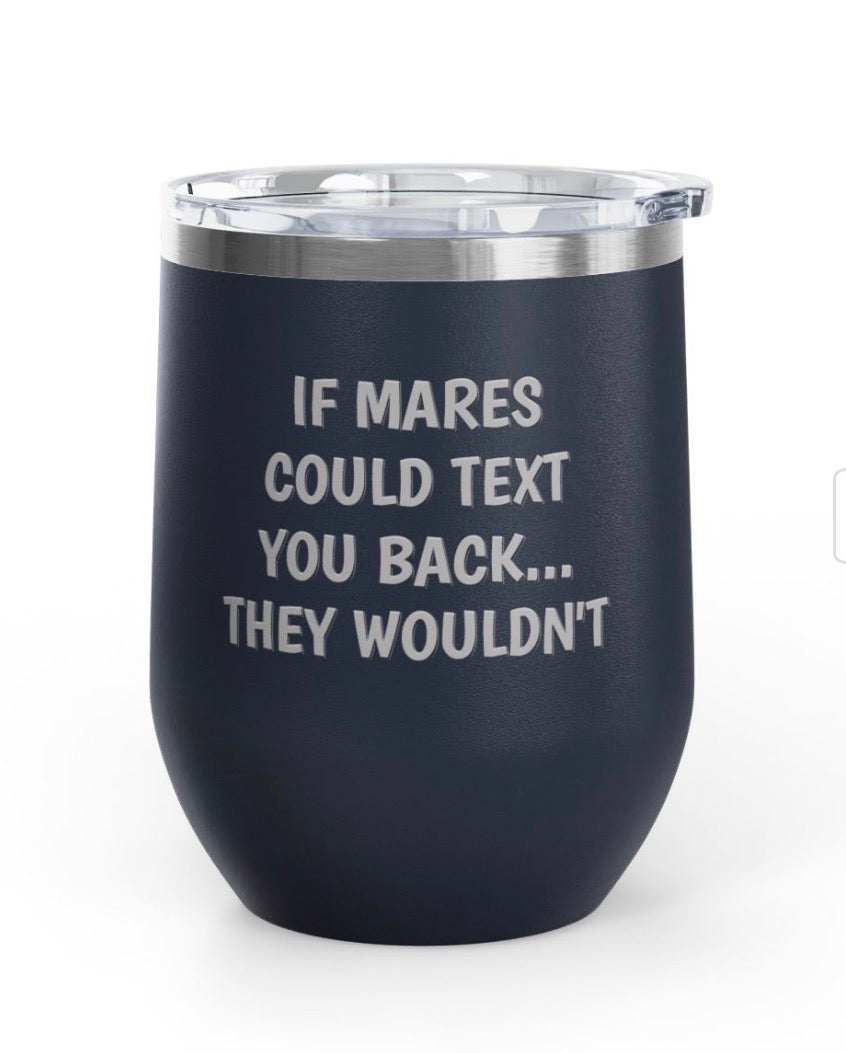 Wine Tumblers, 12 oz. - Engraved - Mare's Text
