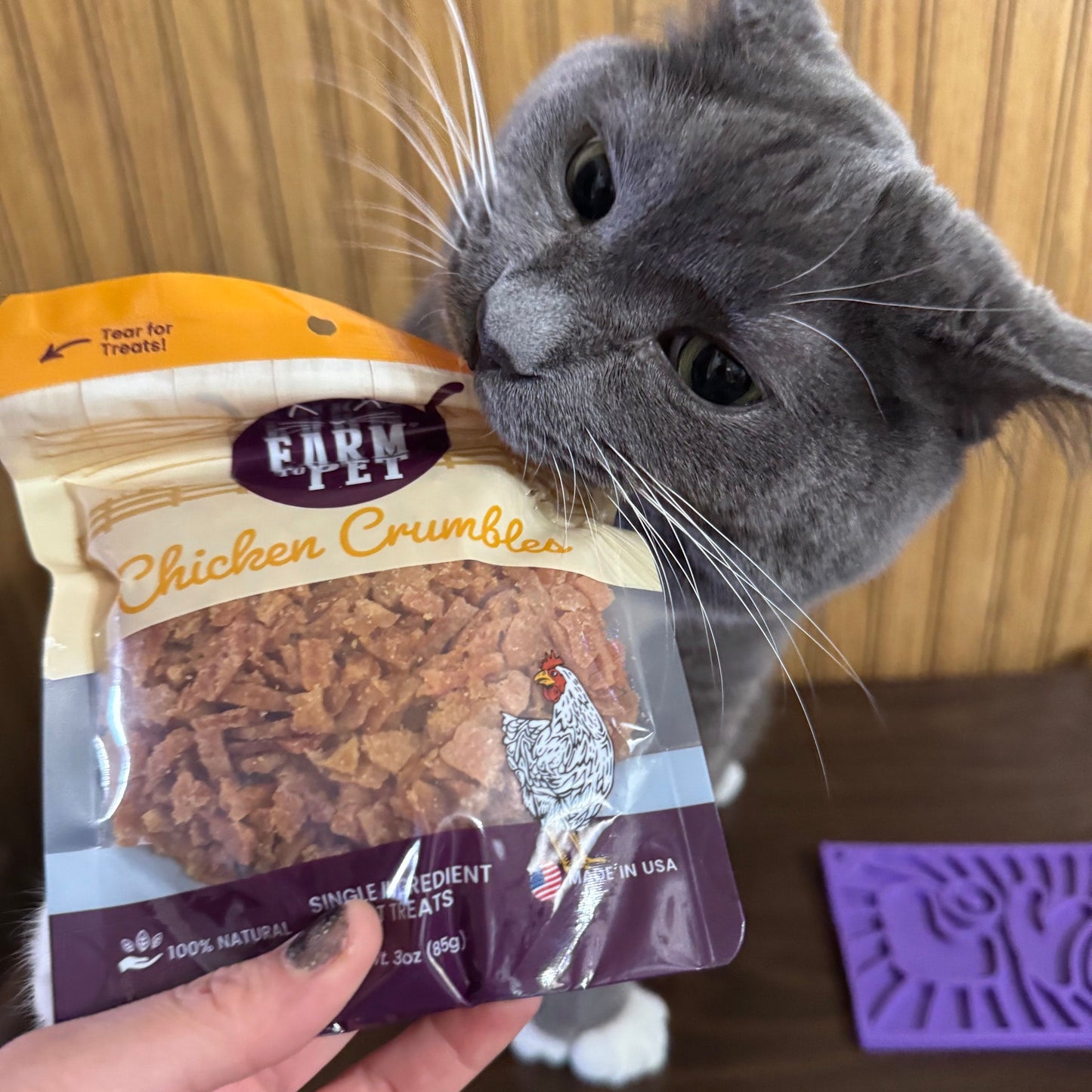 Chicken Crumbles for Cats | 100% Protein Cat Treats