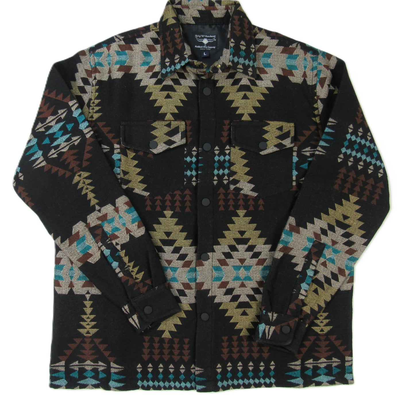 Flying R Ranchwear - Men's Thermal Shacket - Southwest Midnight Black - Jacquard