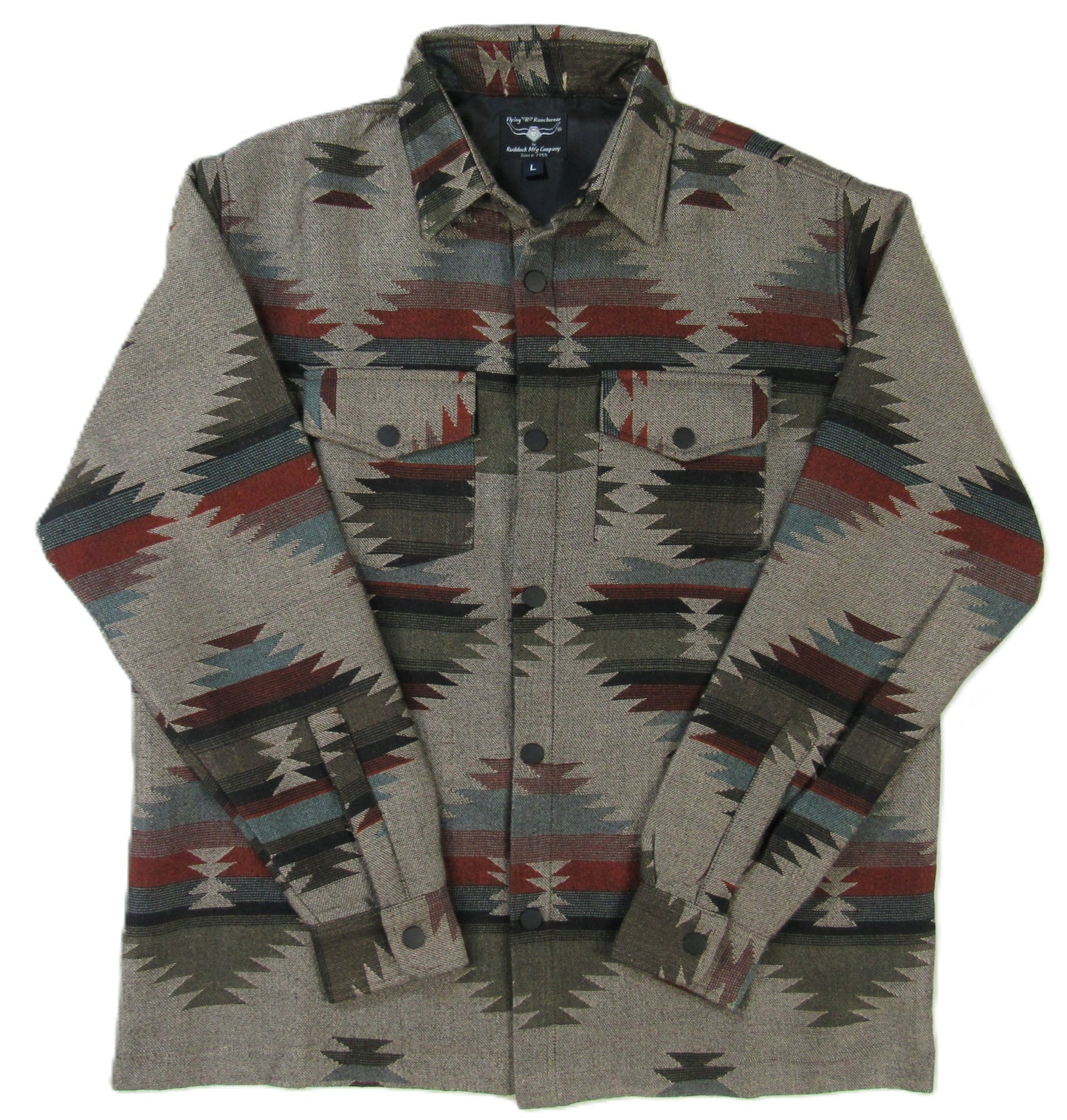 Flying R Ranchwear - Men's Thermal Shacket - Southwest Dusty Copper - Jacquard