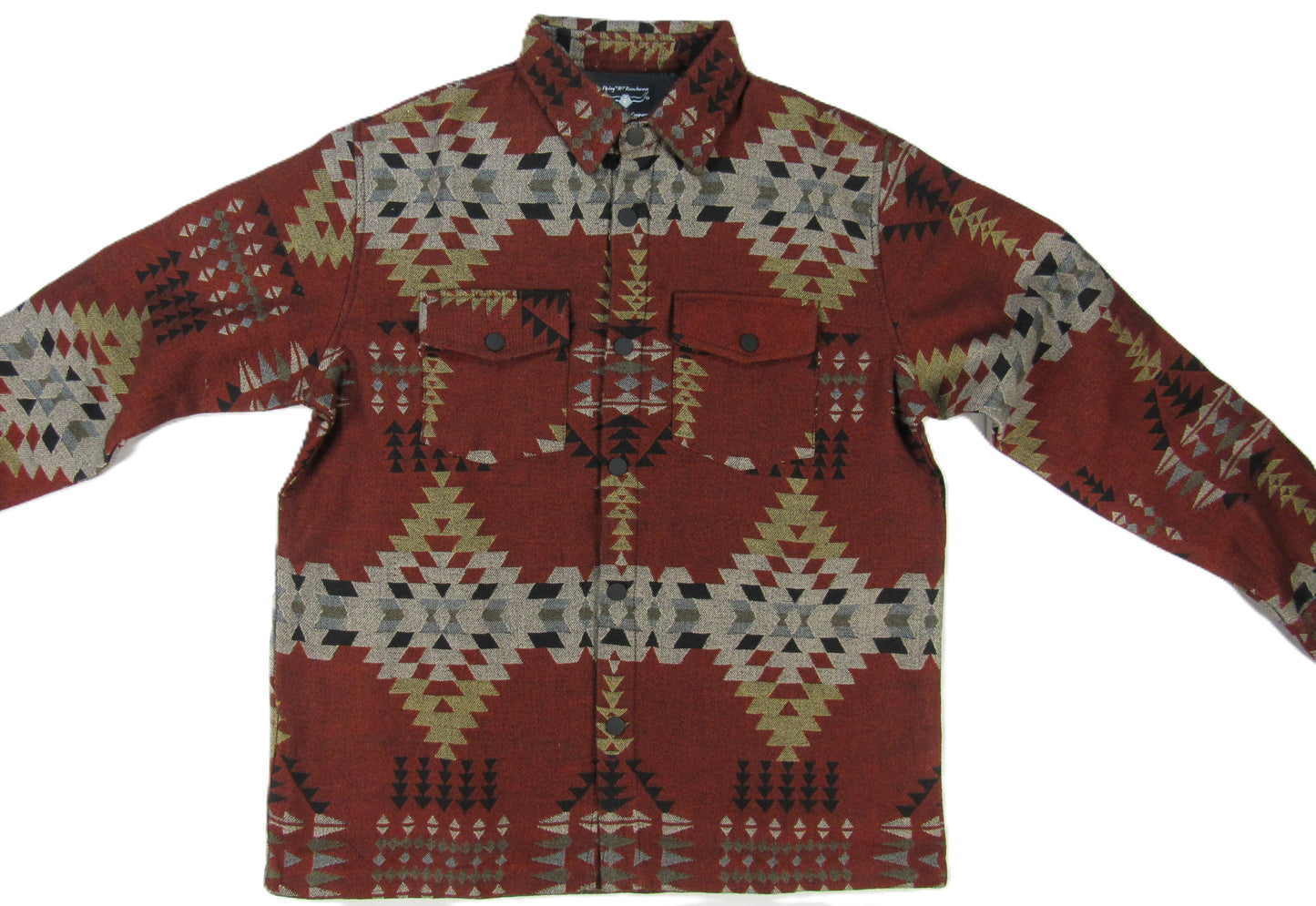 Flying R Ranchwear - Men's Thermal Shacket - Southwest Rust - Jacquard