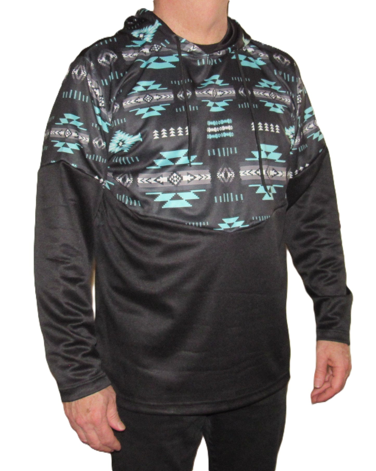 Flying R Ranchwear - Performance Thermal Hoodie - Southwest Print - Turquoise