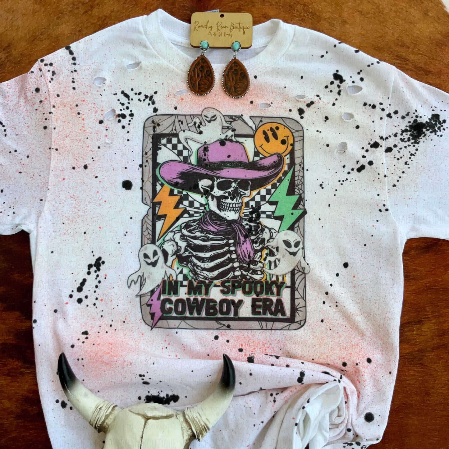 Distressed Spooky Cowboy Era Western Tee