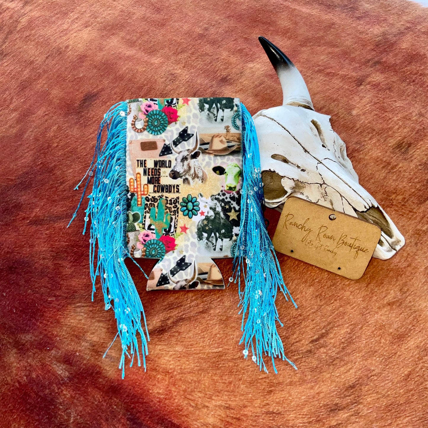 Western Graphic Slim & Regular Fringe Koozie