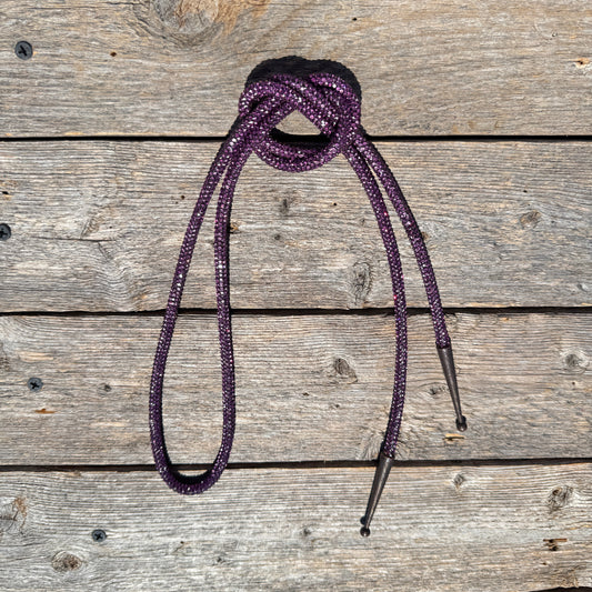Purple Rhinestone Western Bolo Tie #BT104