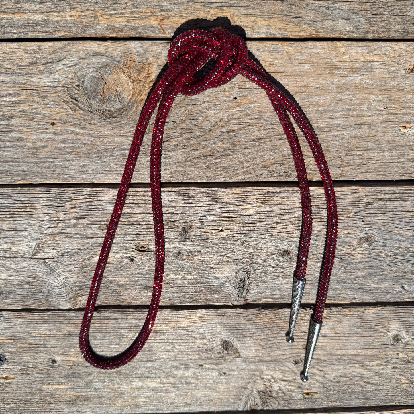 Ruby Rhinestone Western Bolo Tie #BT117