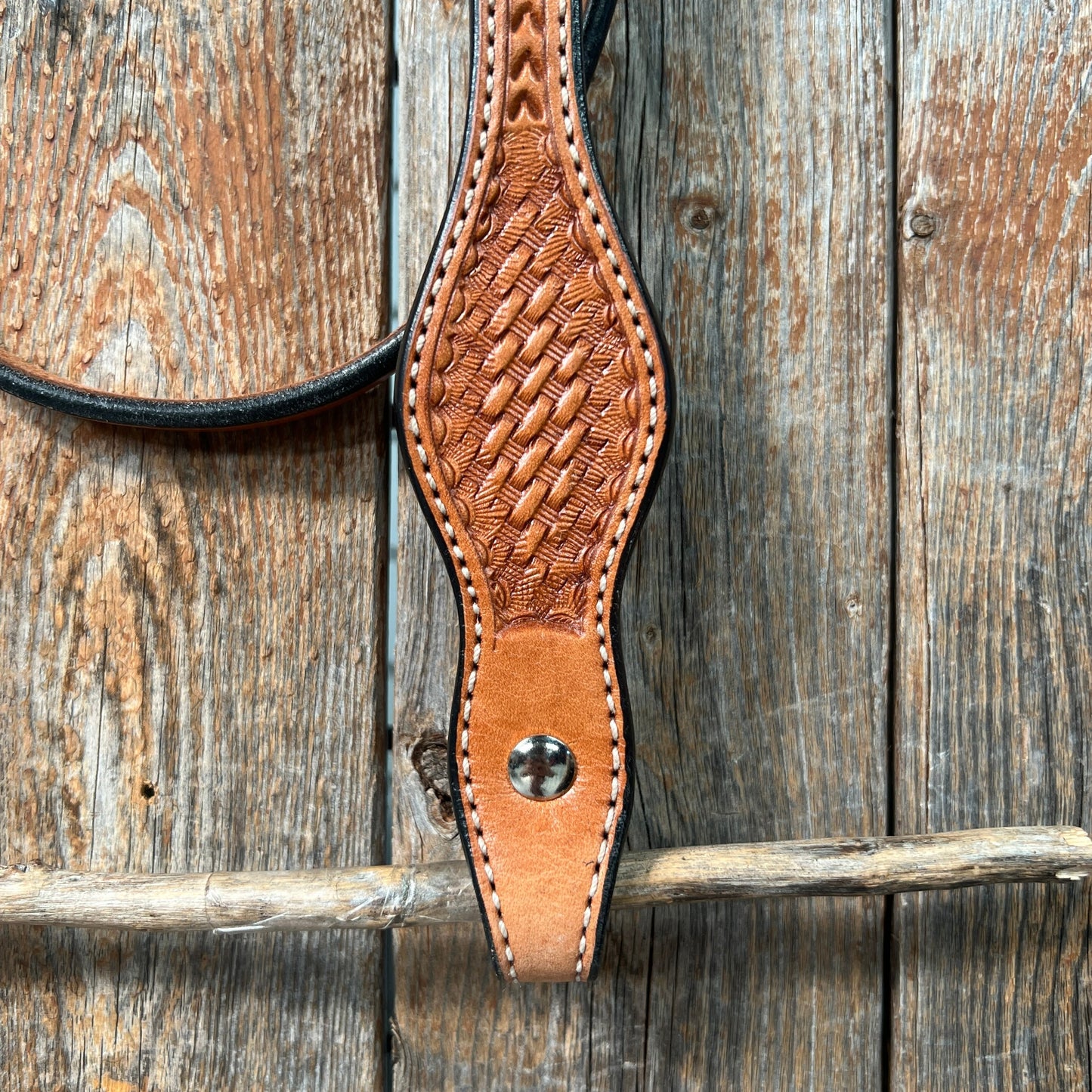 Basketweave Light Oil Browband Headstall / Bridle