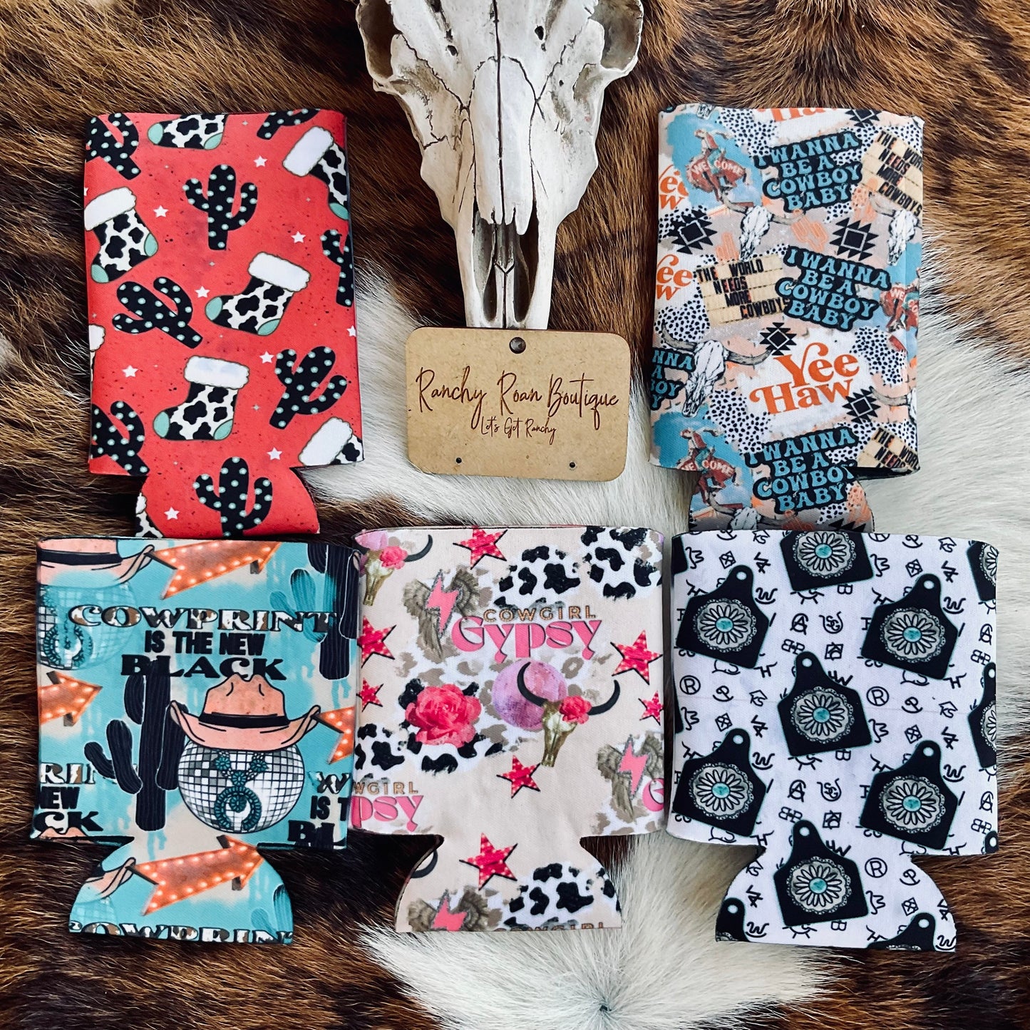 Western Christmas Stockings Koozie