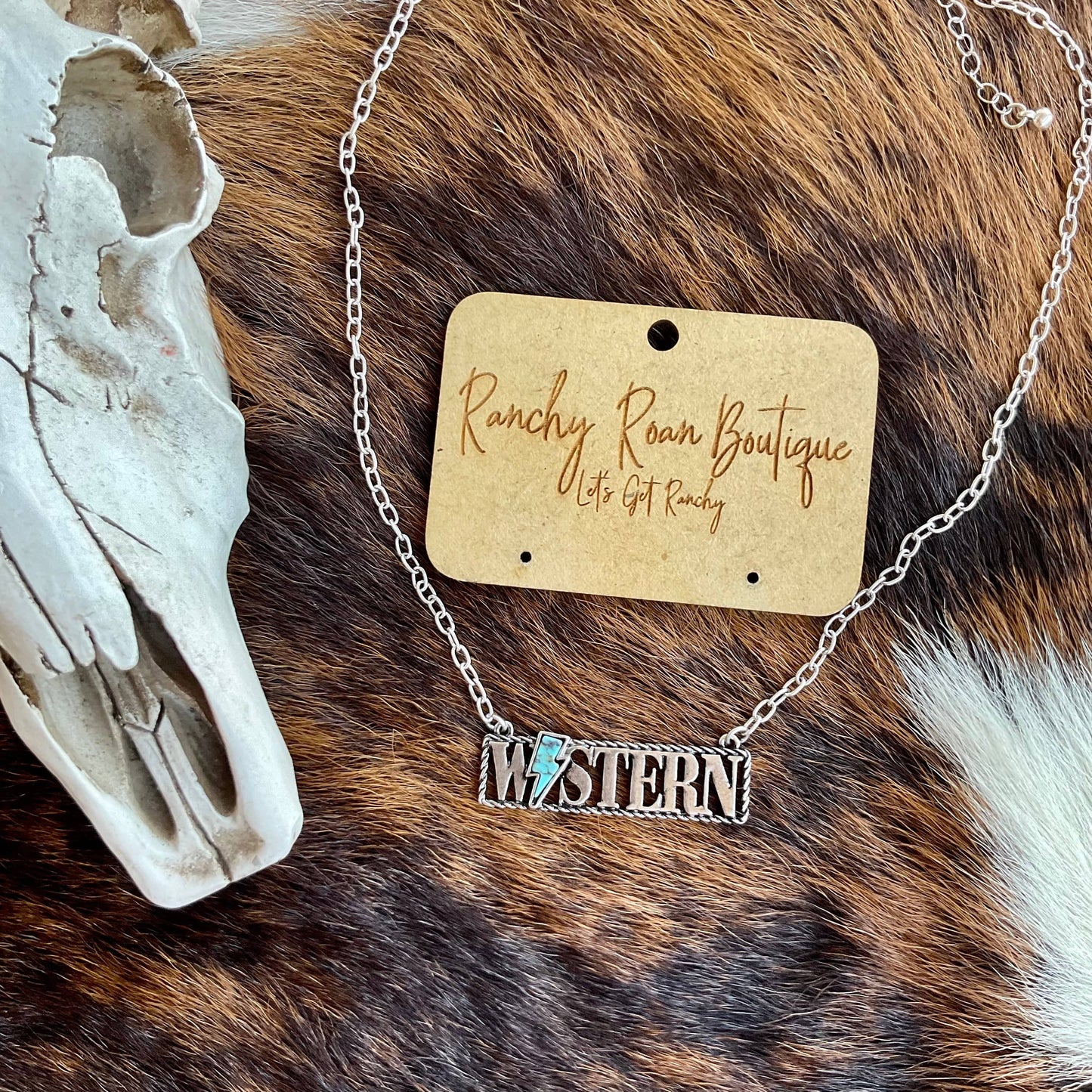 Thunder Stone Western Bar Necklace