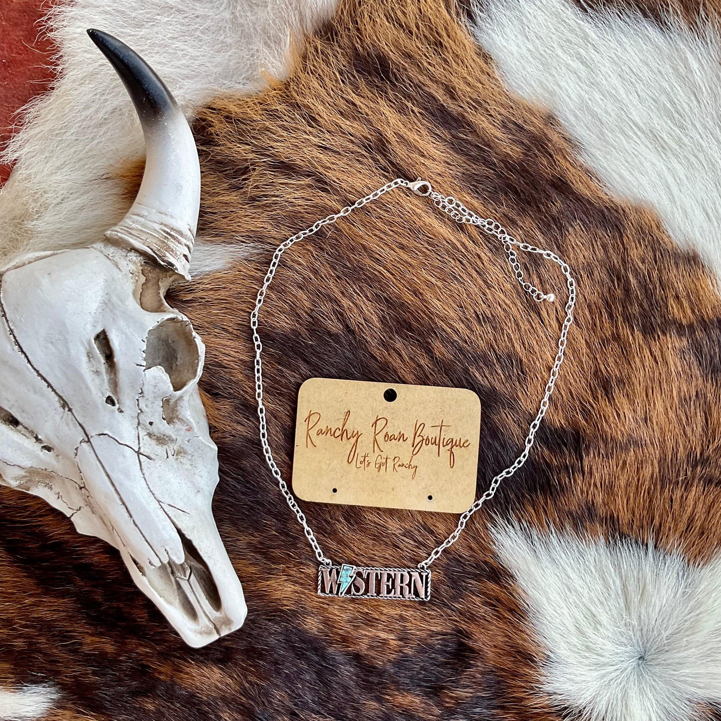 Thunder Stone Western Bar Necklace