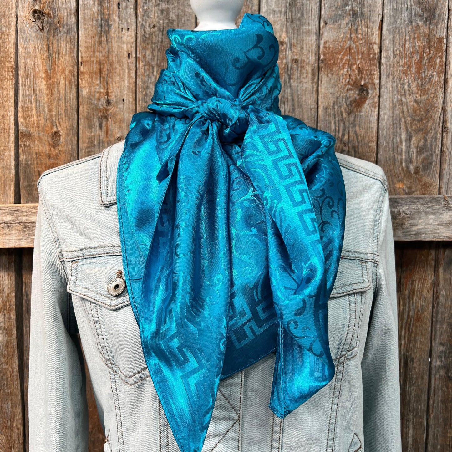 42X42" Teal Jacquard XL Wild Rag / Scarf WR4200