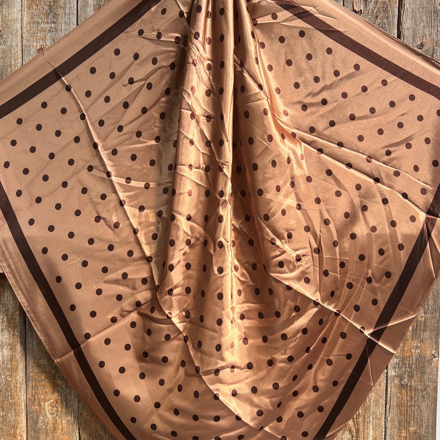 35X35" Brown Polka Dots Wild Rag / Scarf WR3054
