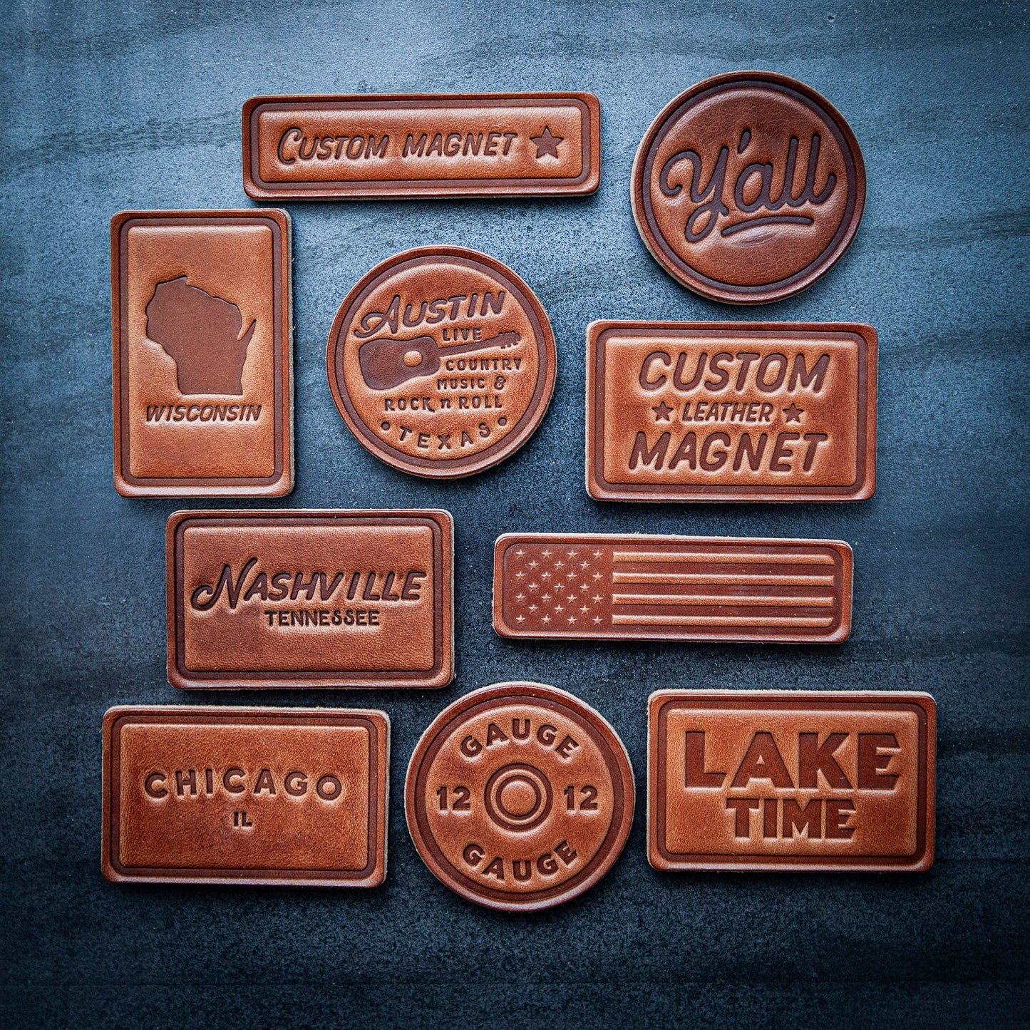 Lake Leather Magnet Block Style