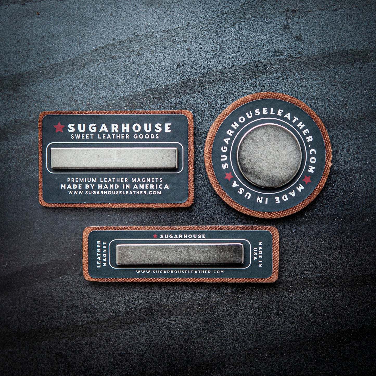 New York NY Arc Leather Magnet Block Style
