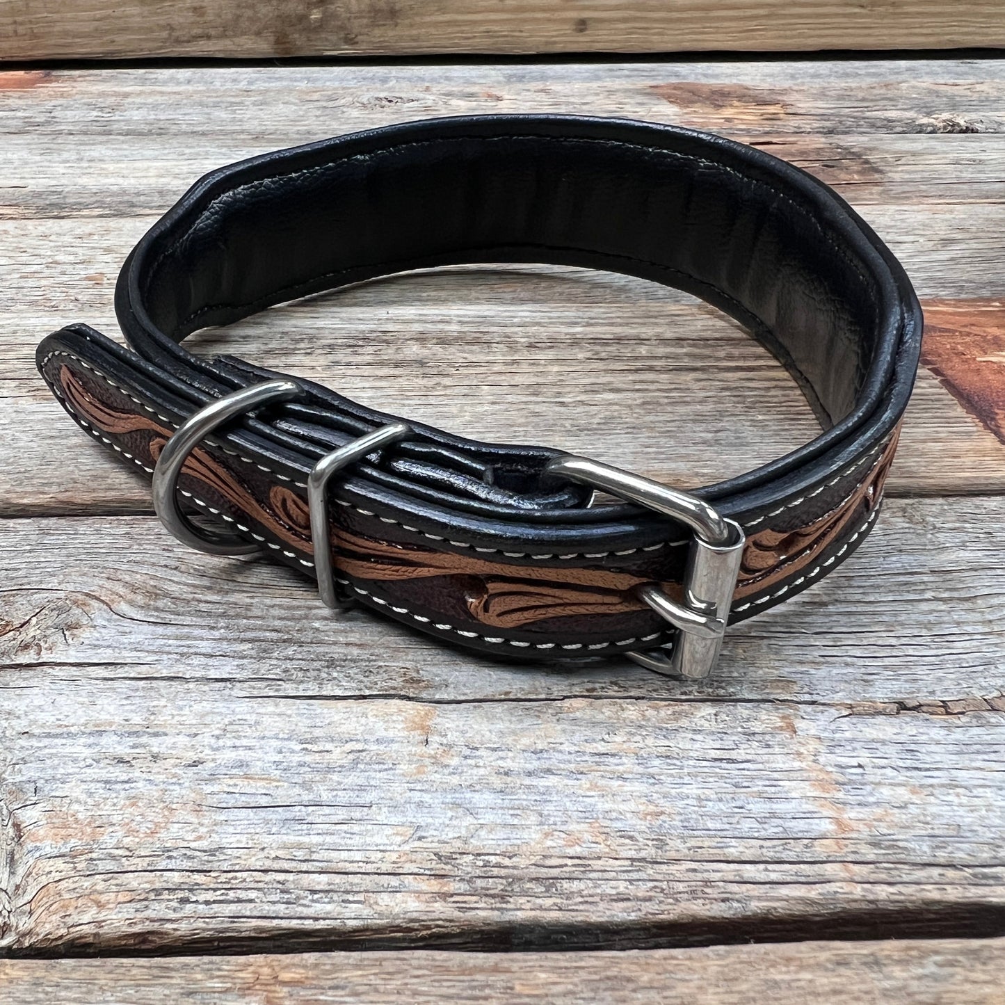 Green and Tan Beaded Dog Collar #BDC103