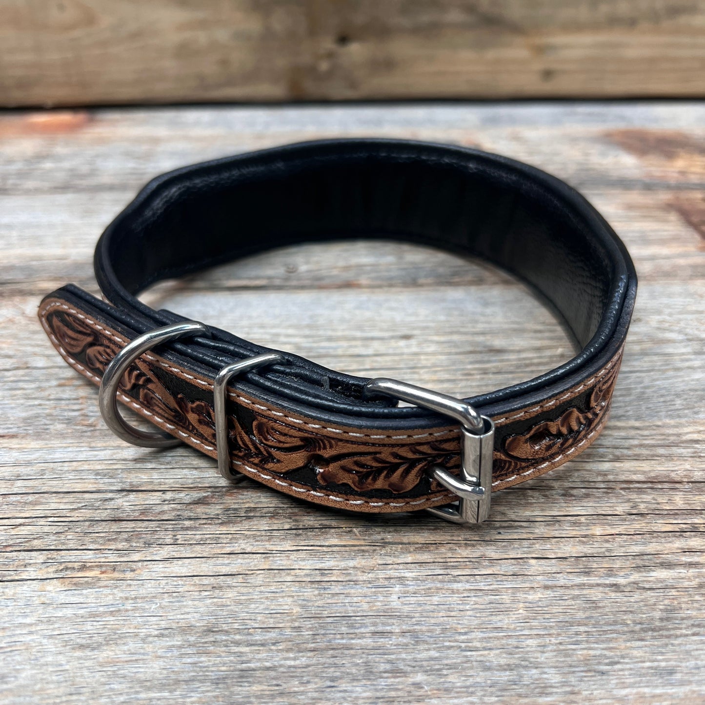 Orange and Blue Beaded Dog Collar #BDC100